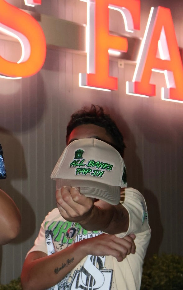 “ALL BANKS TAP IN” trucker